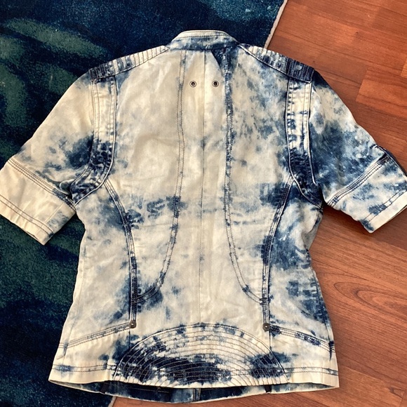 🌟 HP 🌟 GUESS Vintage 80s/90s acid washed denim short sleeve Moto jacket - Picture 7 of 8